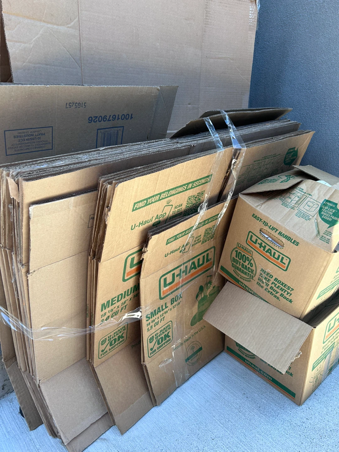 U-Haul Moving Boxes - Medium & Small Sizes