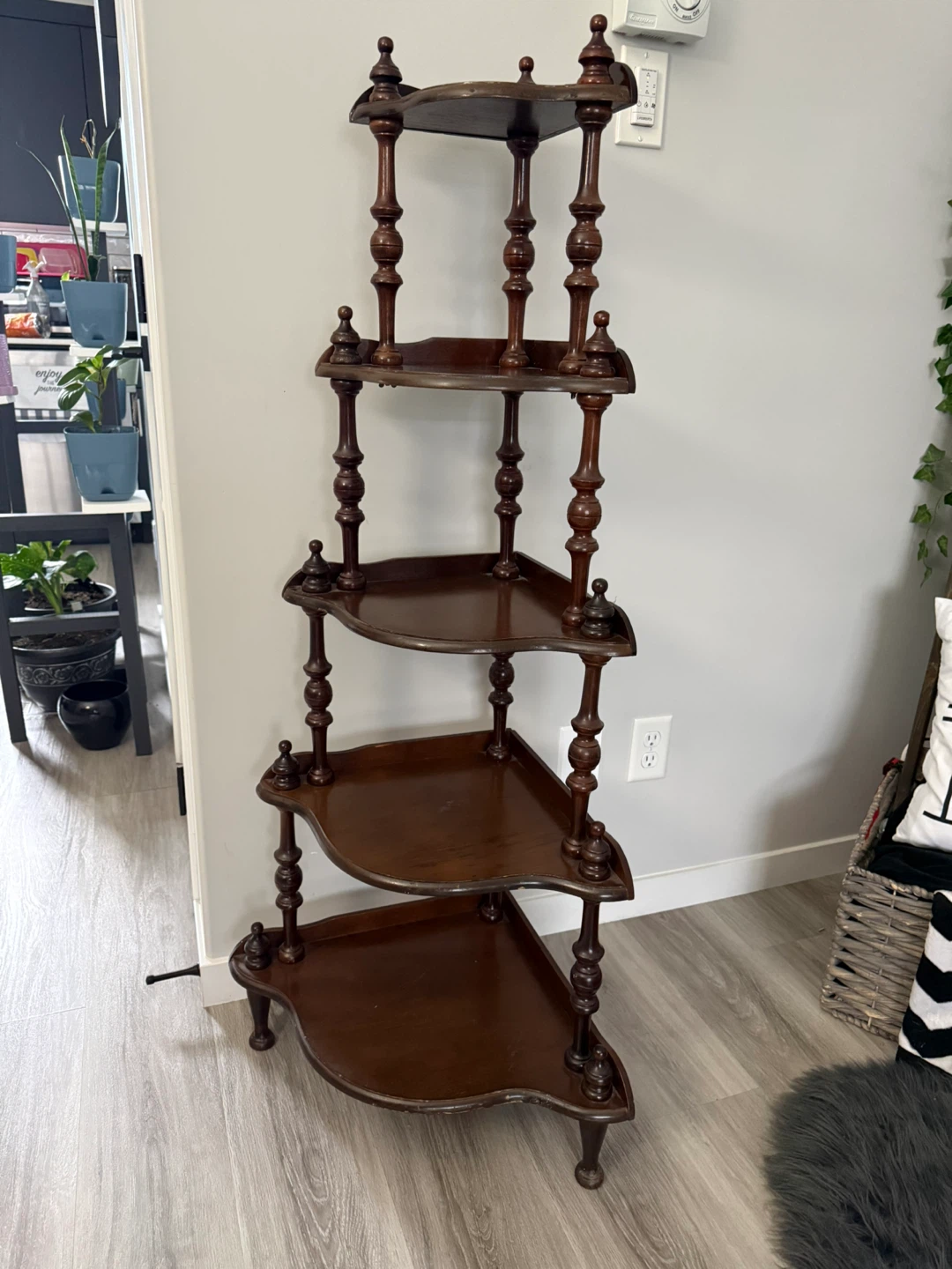 Vintage Wooden Corner Shelf