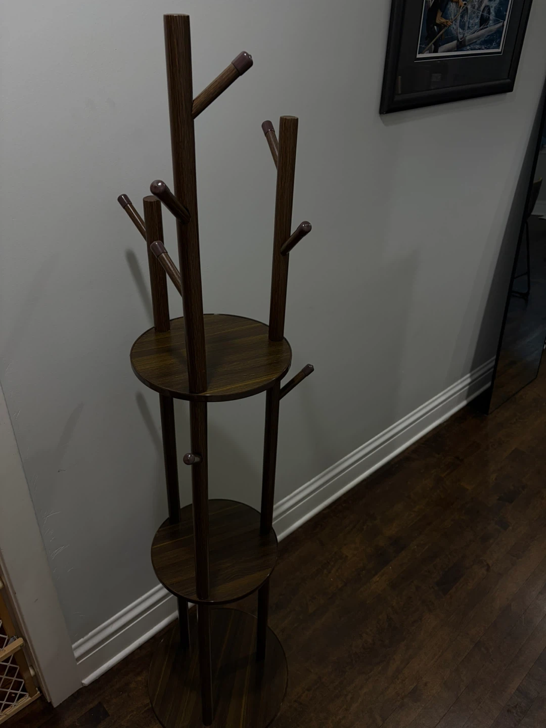 Wooden Coat Rack with Shelves - photo 2