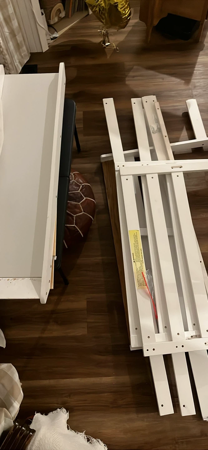 White Twin Loft Bed with Slide - photo 4