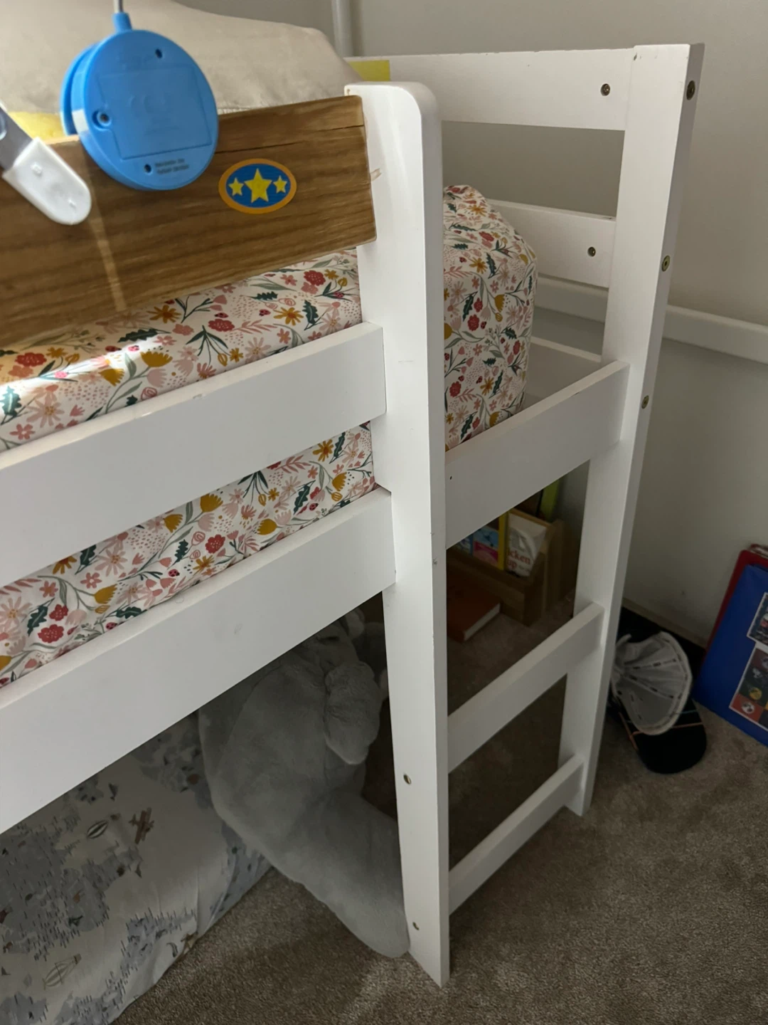 White Twin Loft Bed with Slide - photo 2