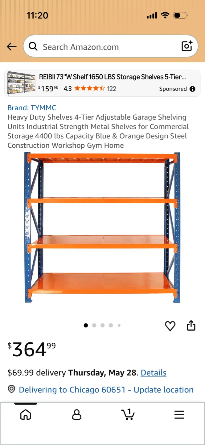 TYMMC Heavy Duty 4-Tier Adjustable Storage Shelving Unit - photo 2