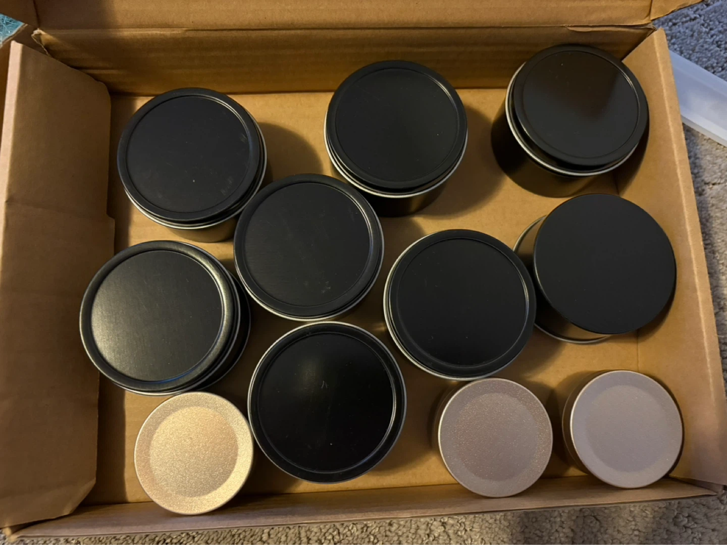 Candle Making Supplies Kit - Black Tins & Wicks