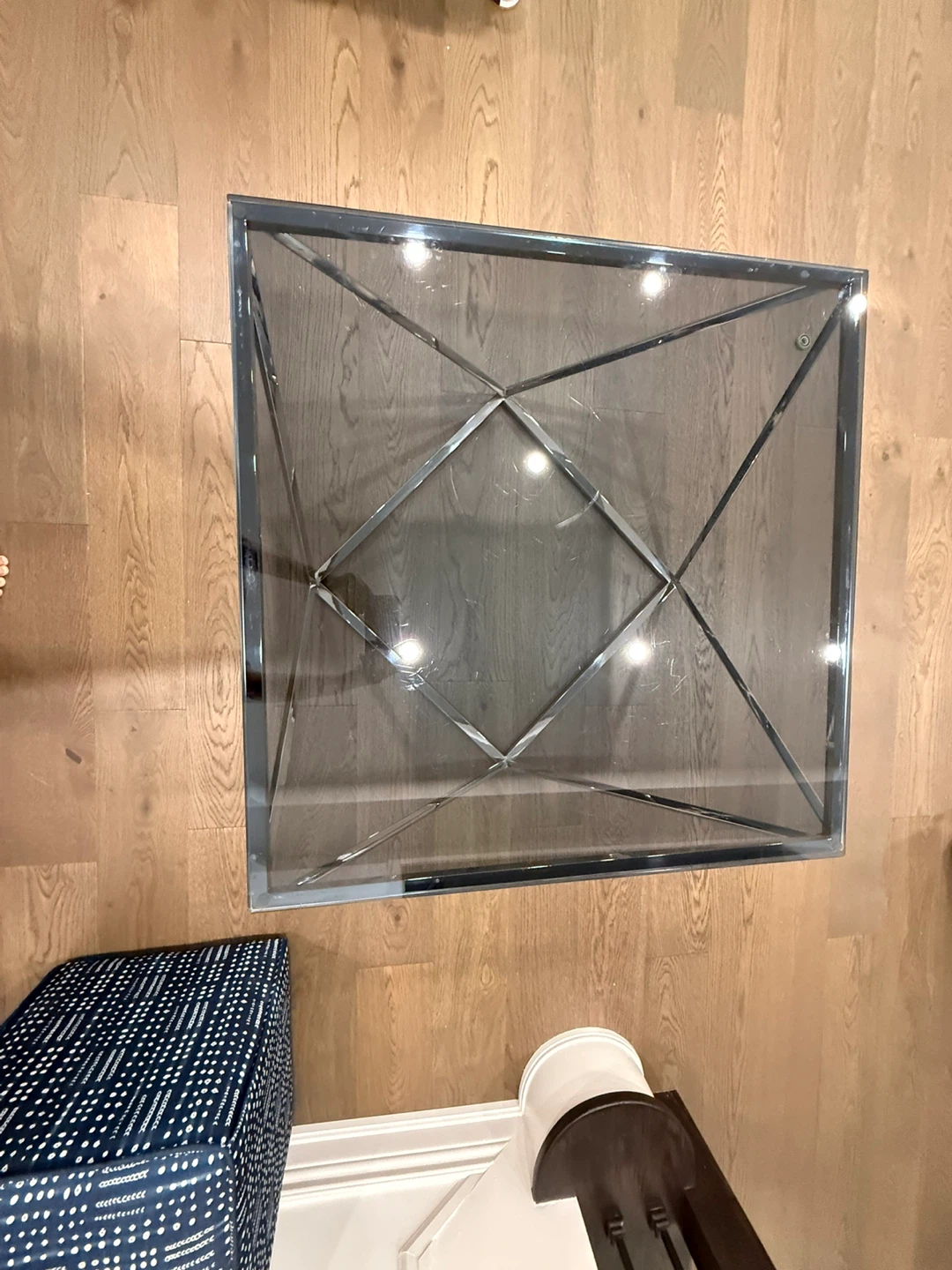 Glass Top Coffee Table with Chrome Base - photo 3