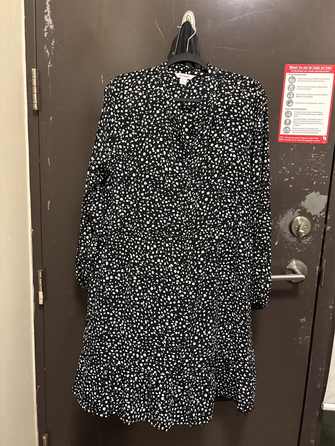 Black and White Speckled Blouse Dress - photo 2