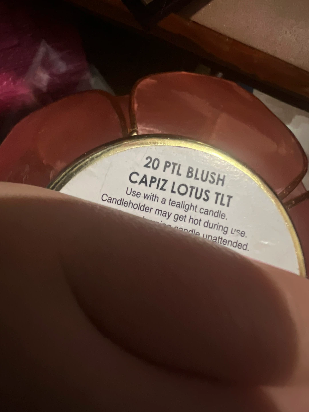 Capiz Lotus Tealight Holder - Pink - photo 4