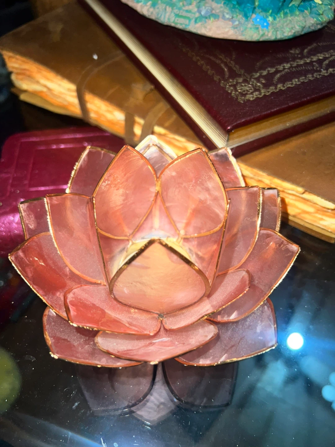 Capiz Lotus Tealight Holder - Pink - photo 2