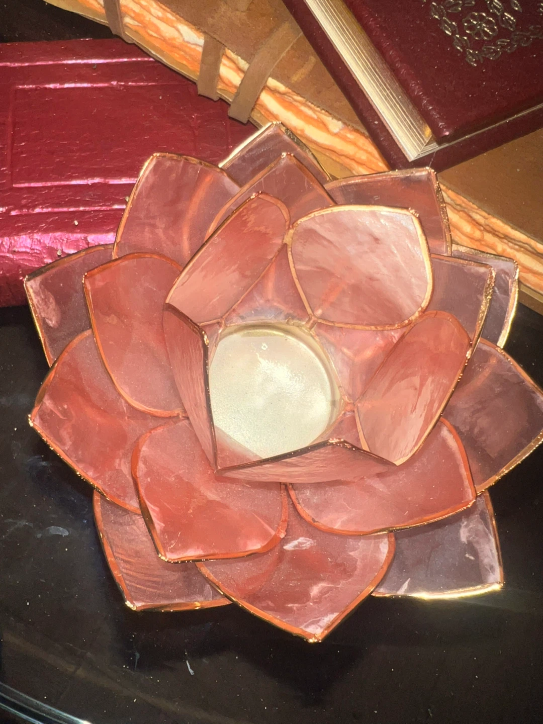 Capiz Lotus Tealight Holder - Pink - photo 3