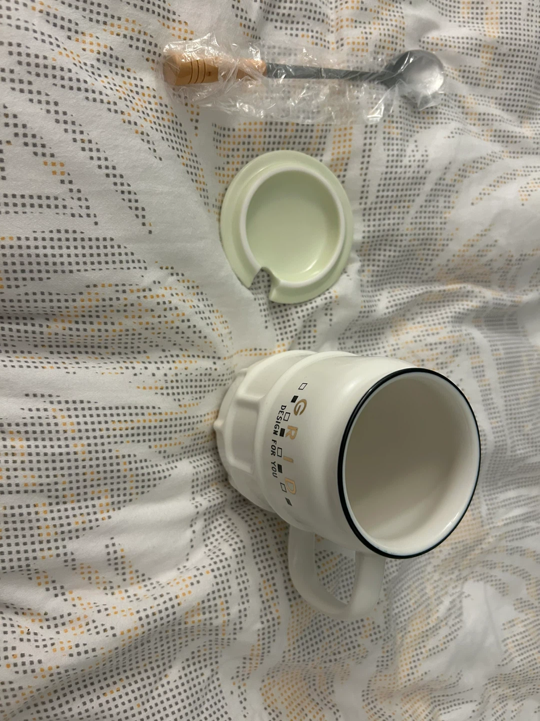 Homni Ceramic Mug with Lid and Spoon - photo 2