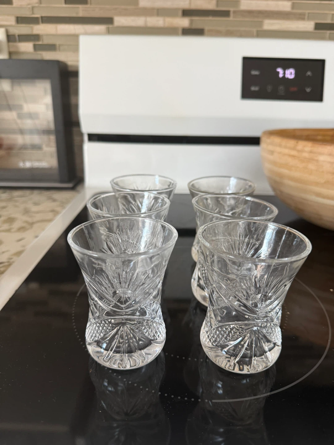 Set of 6 Clear Glass tea Glasses