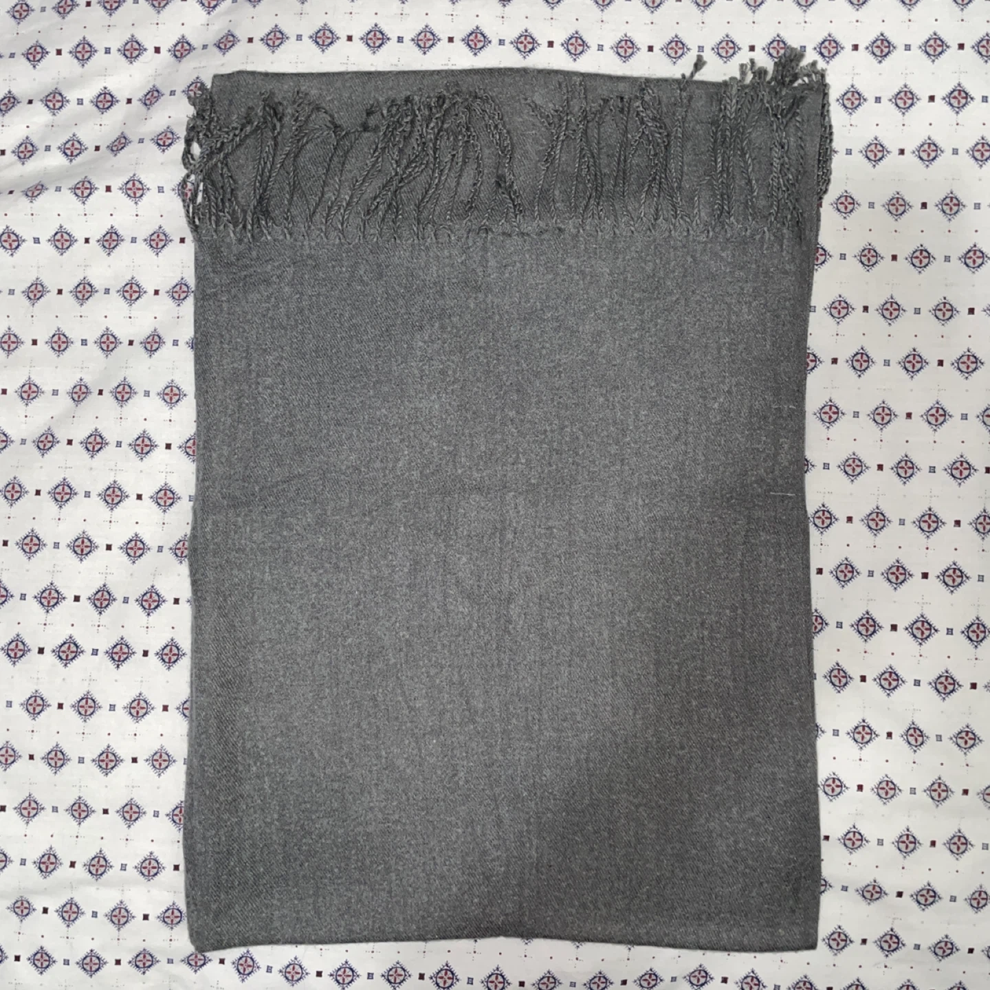 Zara Fringed Fine Knit Scarf - Gray (72 x 28 inches)