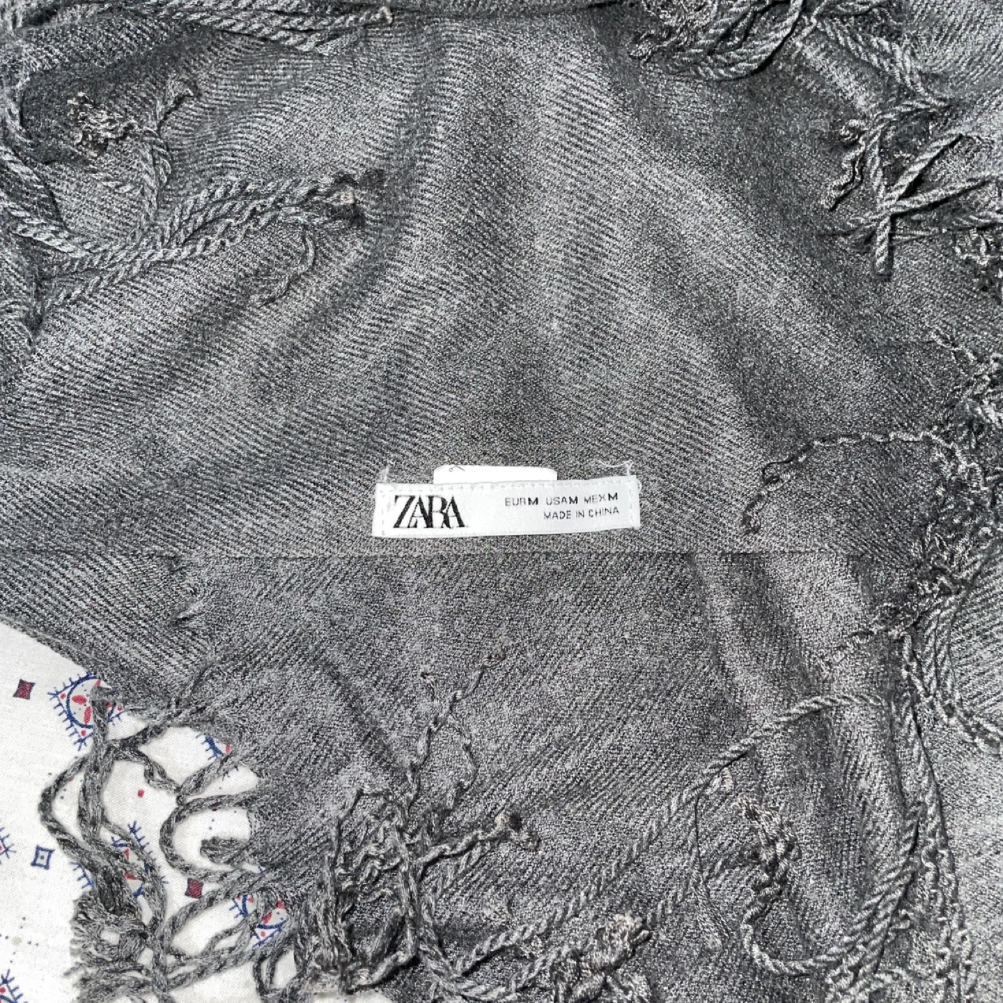 Zara Fringed Fine Knit Scarf - Gray (72 x 28 inches) - photo 2