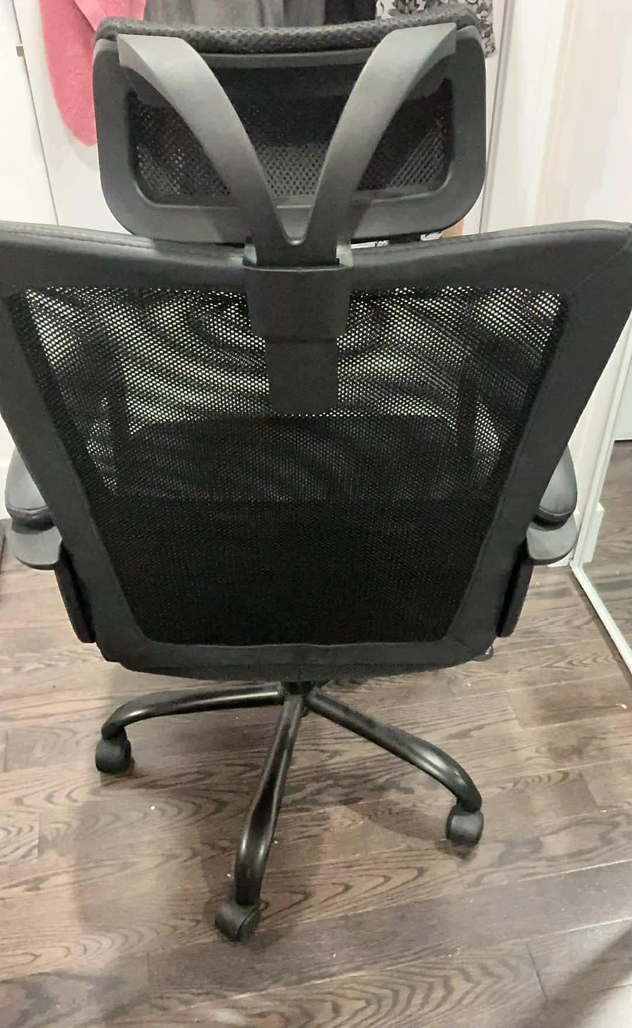 Black Mesh Office Chair with Headrest - photo 2