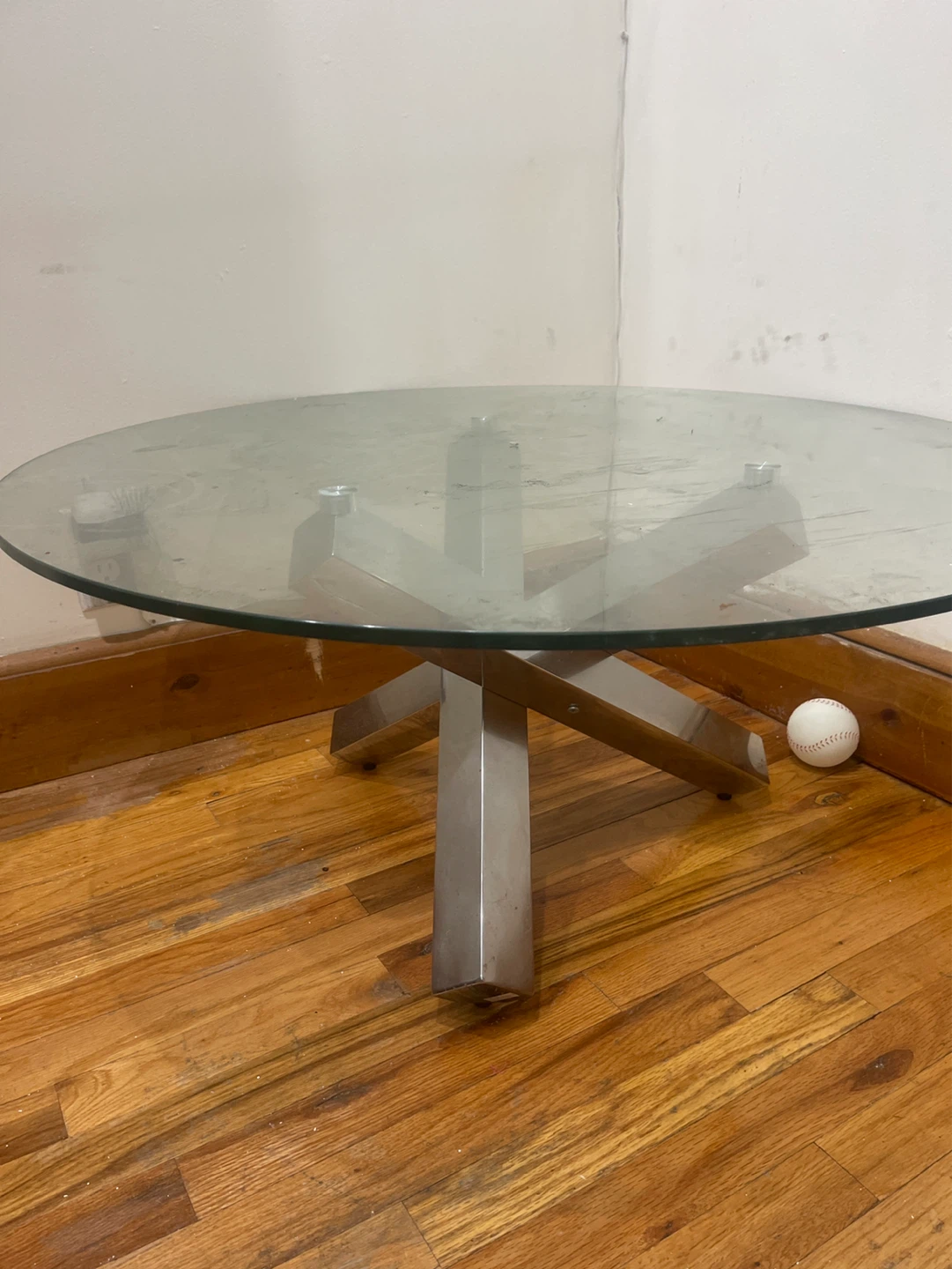Glass Top Coffee Table with Metal Base - photo 3