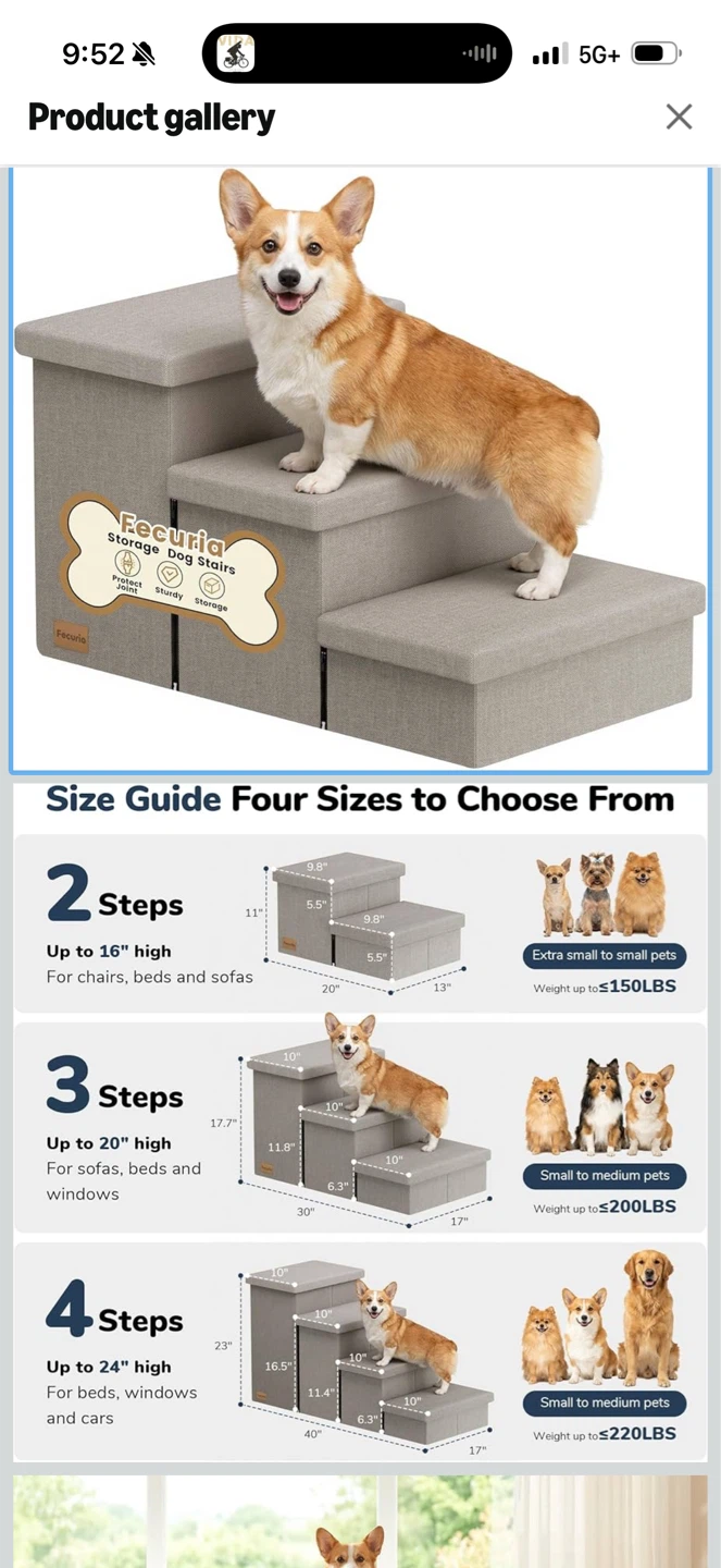 Fecuria 3-Step Dog Stairs - photo 3