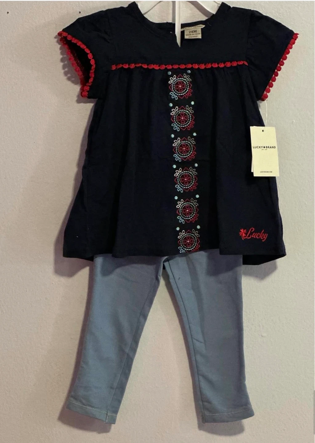 GIRLS 2PC LEGGINGS SUITE (SIZES :18 & 24 MONTHS)