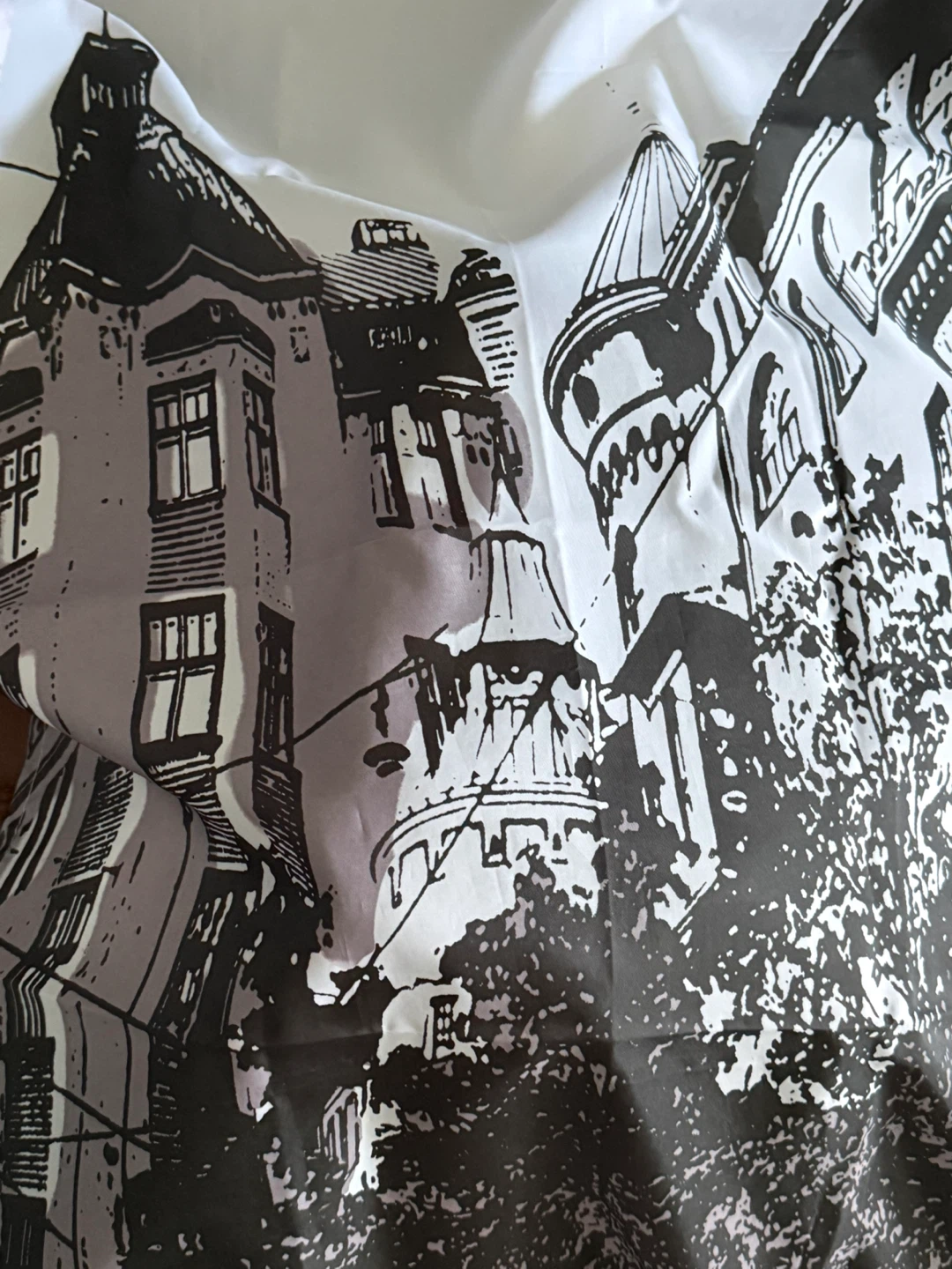 Shower Curtain with European Cityscape Print - photo 3