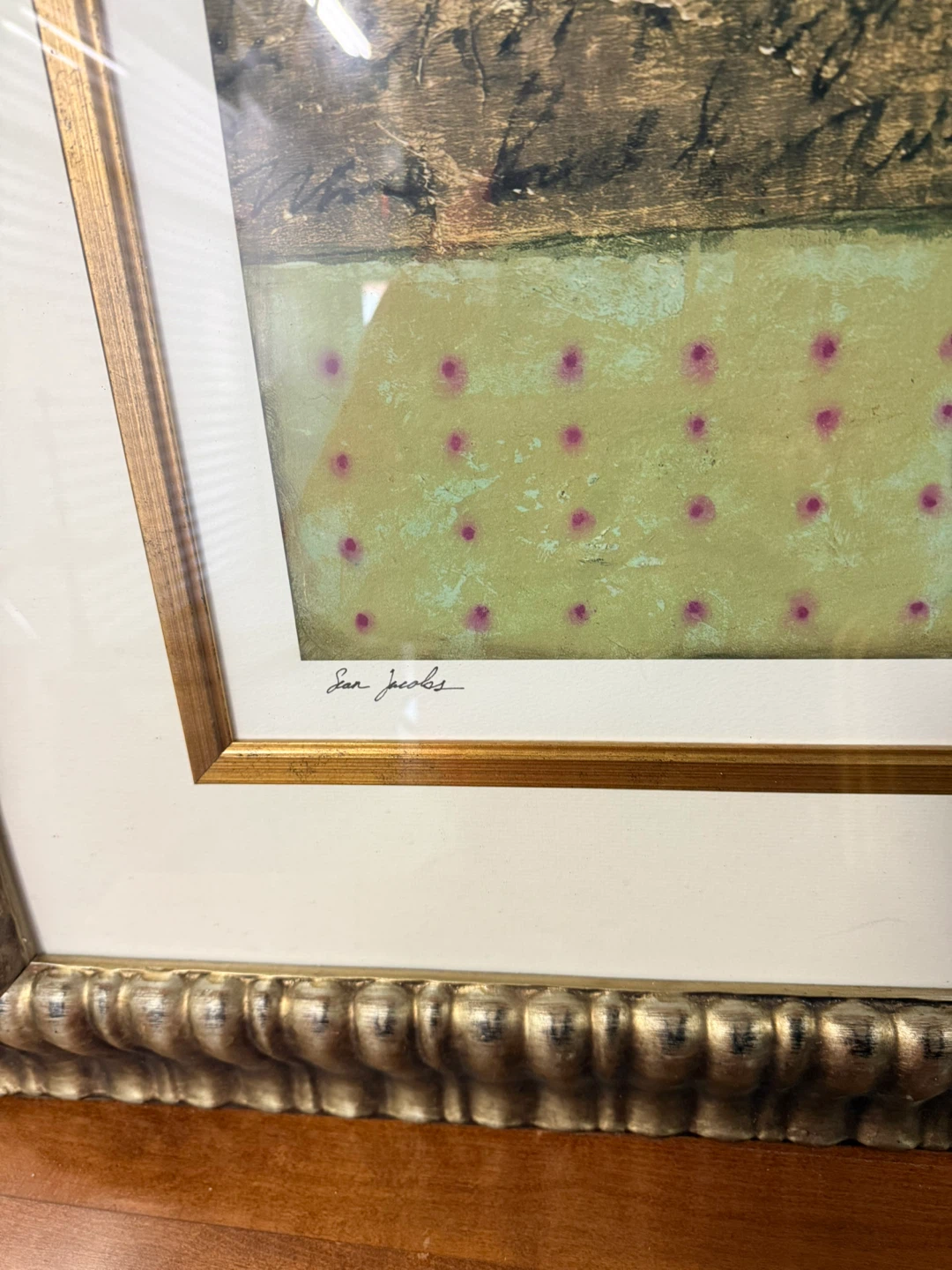 Authenticated & Signed Sean Jacob Artwork in a gold gilded frame - photo 3