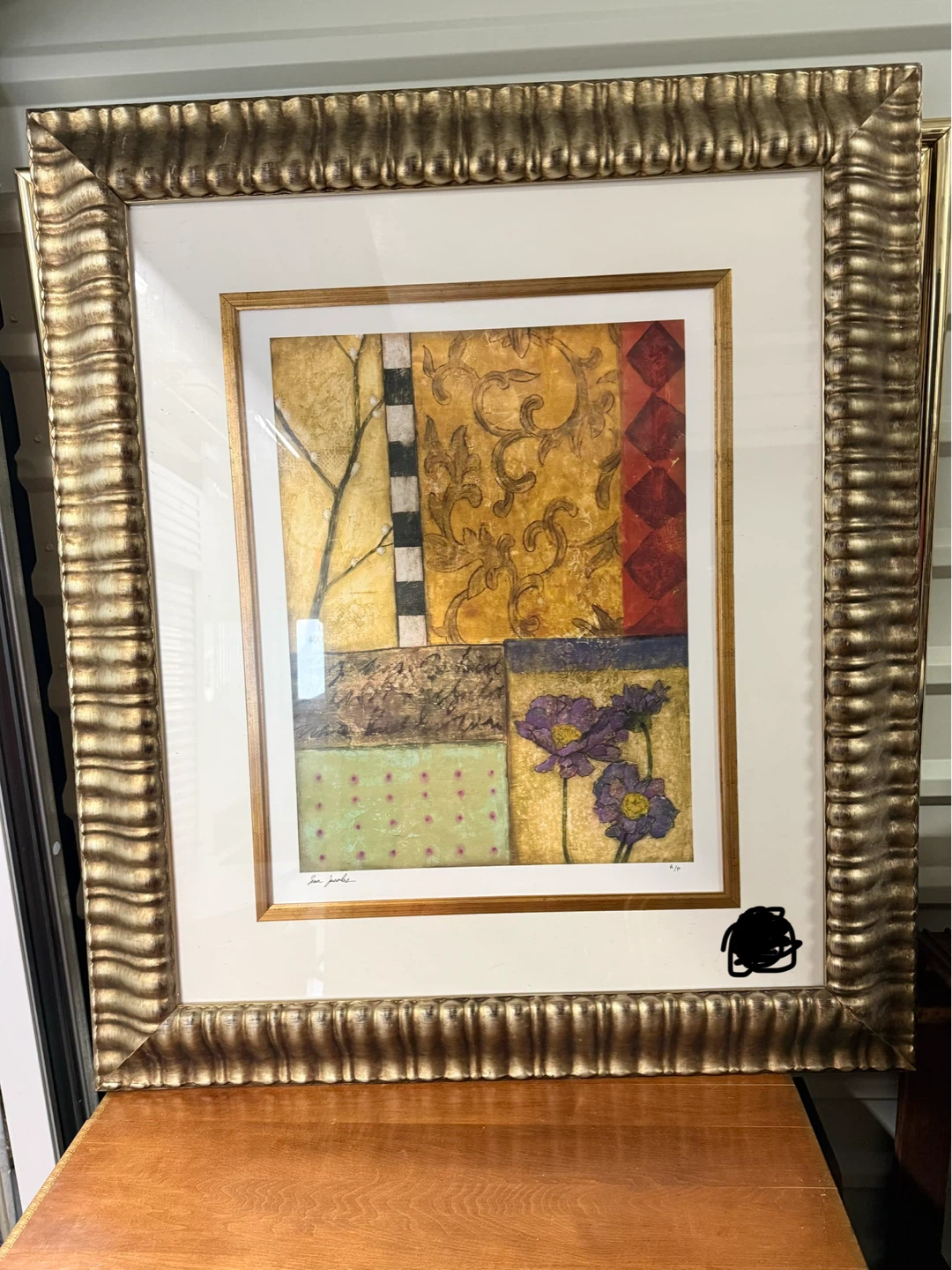 Authenticated & Signed Sean Jacob Artwork in a gold gilded frame - photo 2