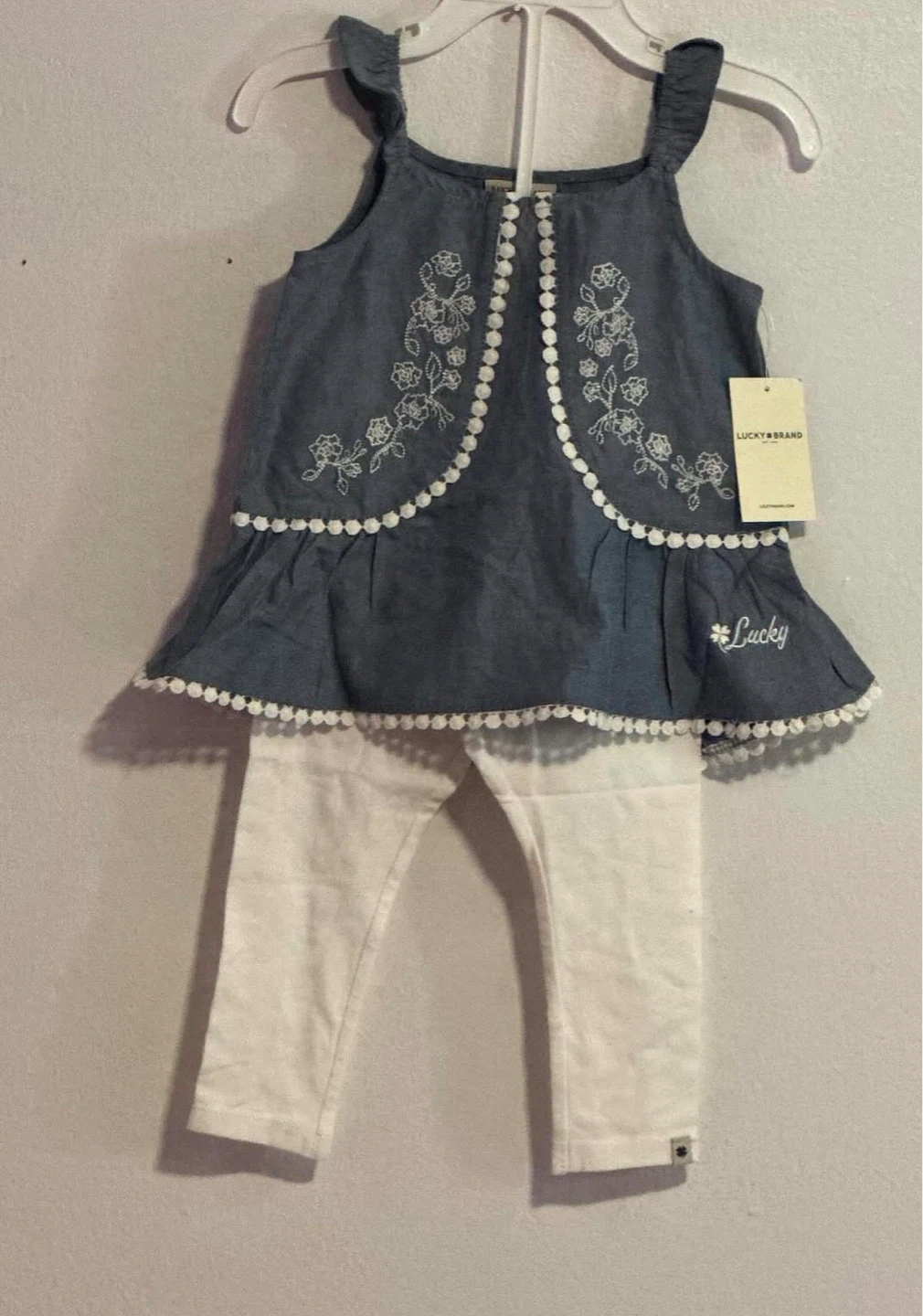 GIRLS 2PC LEGGINGS SUITE (SIZE:18 MONTHS)