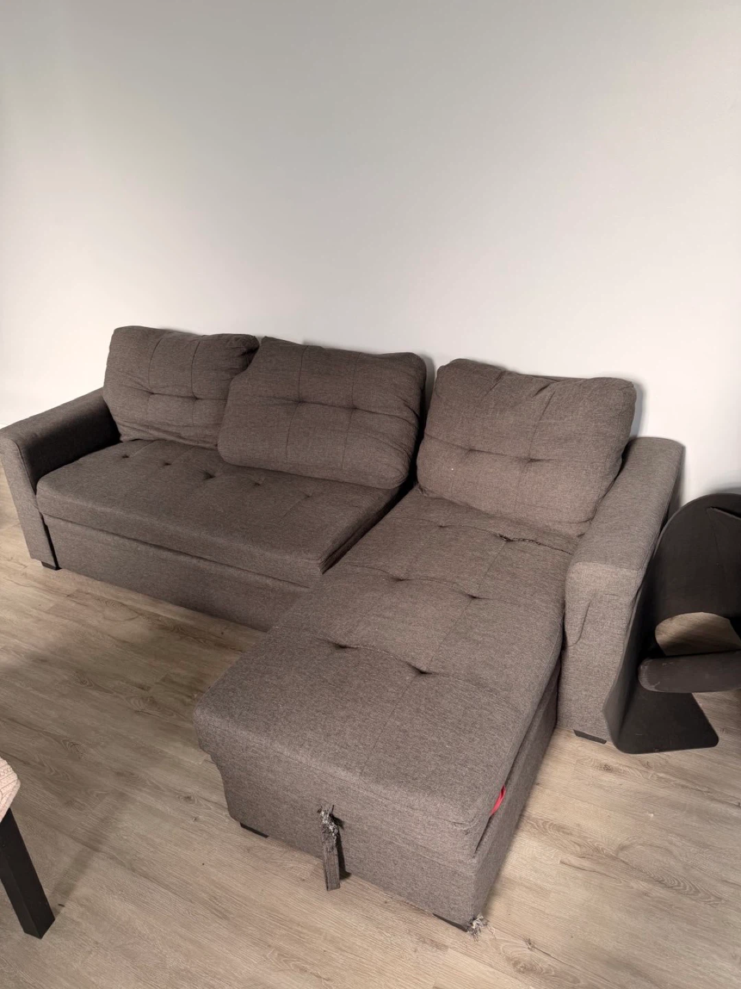 Gray Sectional Sofa Bed with Storage