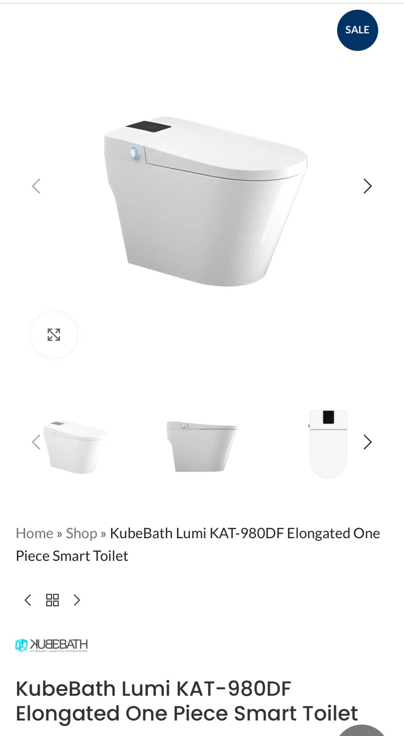 KubeBath Lumi KAT-980DF Elongated One Piece Smart Toilet - photo 2
