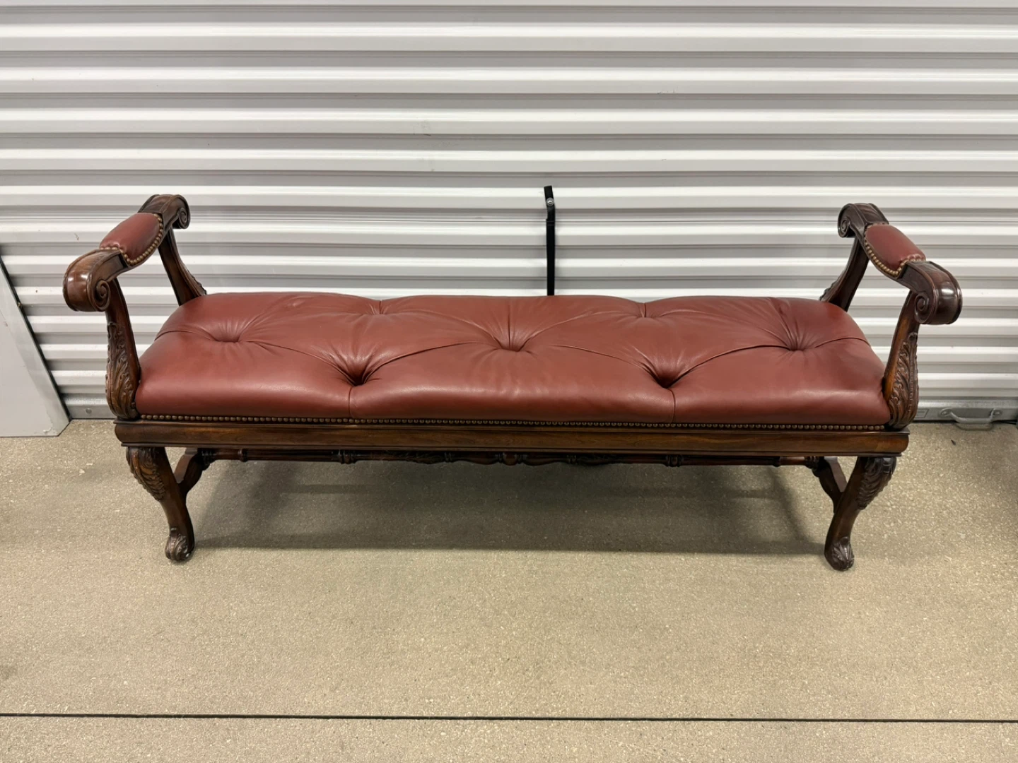 VTG Whittemore-Cherrill Mahogany, Genuine Leather Bench - photo 2