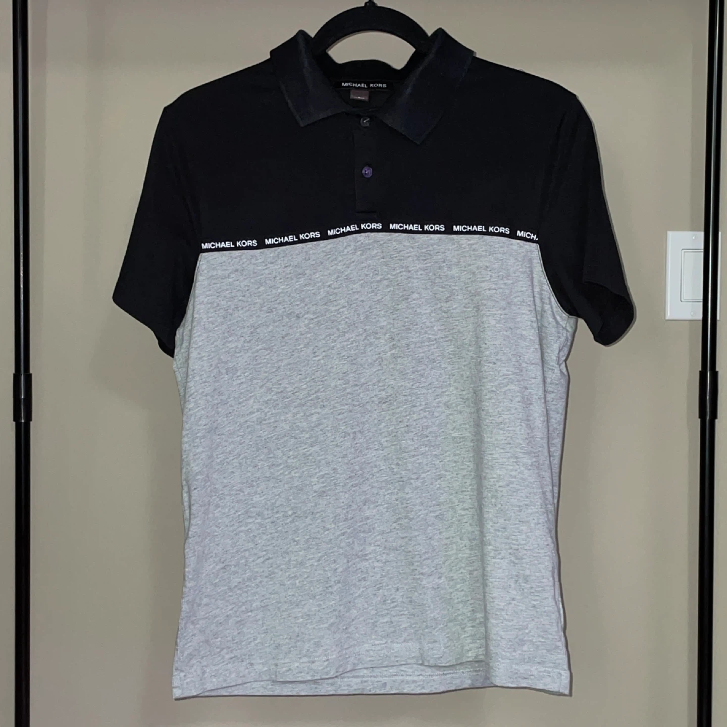 Michael Kors Colourblock Polo - Black/Gray (Men's S)