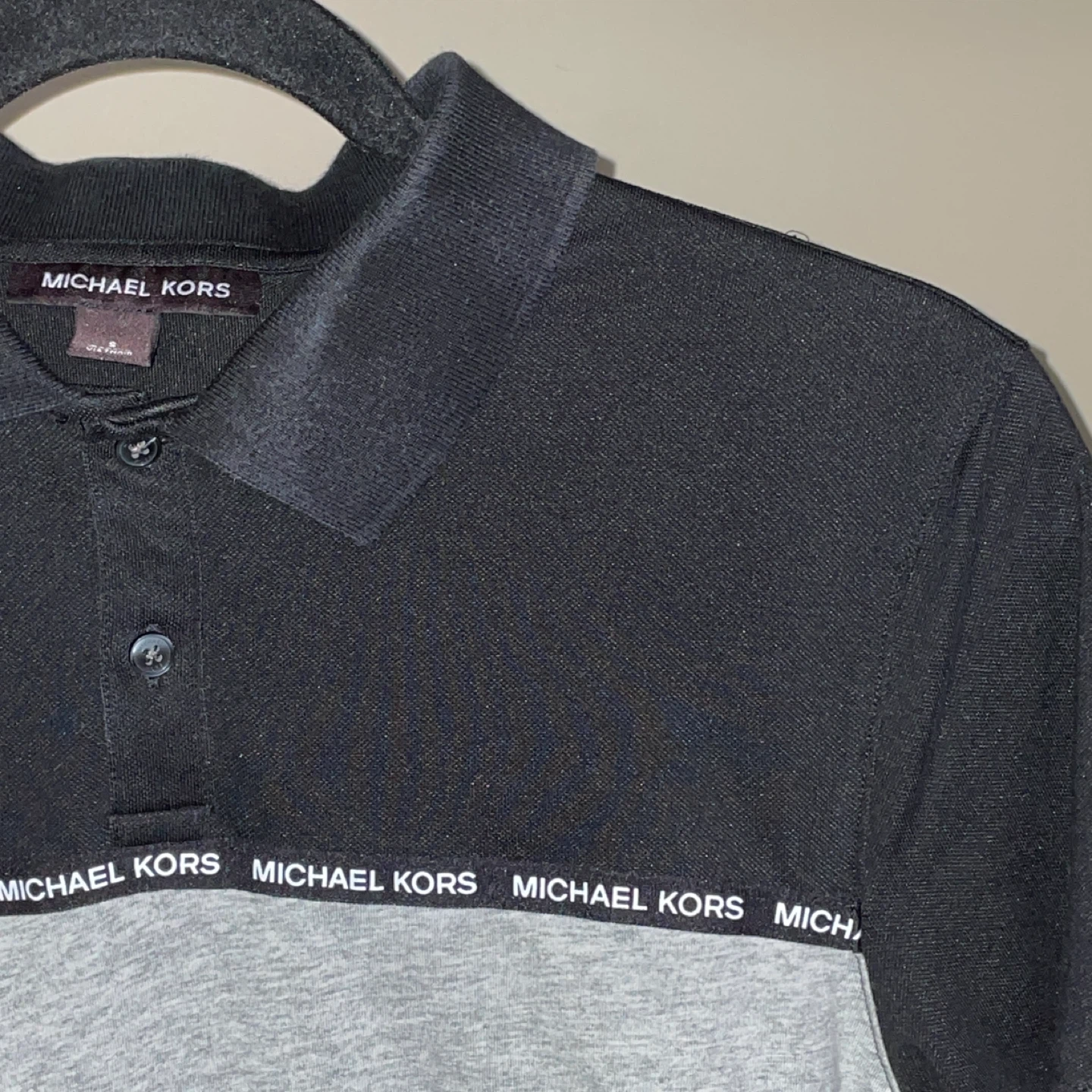 Michael Kors Colourblock Polo - Black/Gray (Men's S) - photo 2