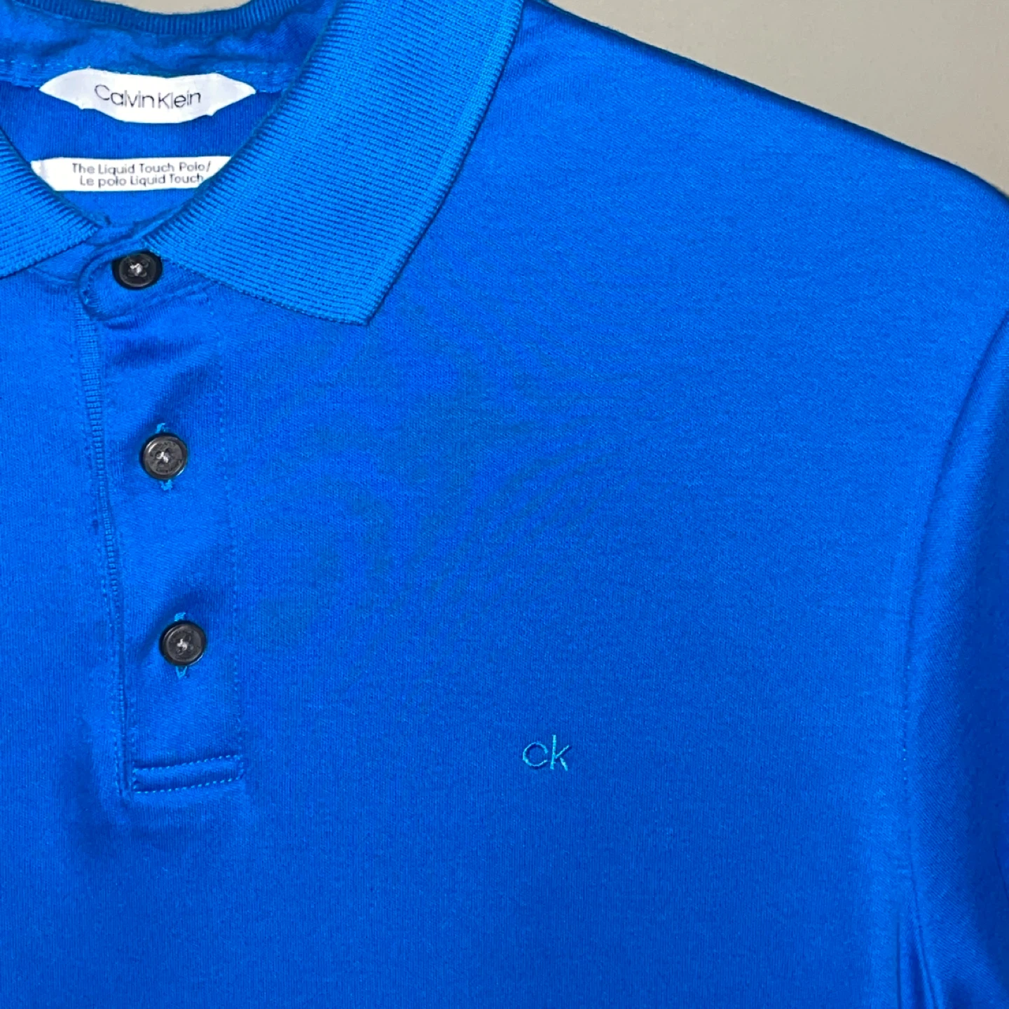 Calvin Klein Liquid Touch Polo - Blue (Men's S) - photo 2