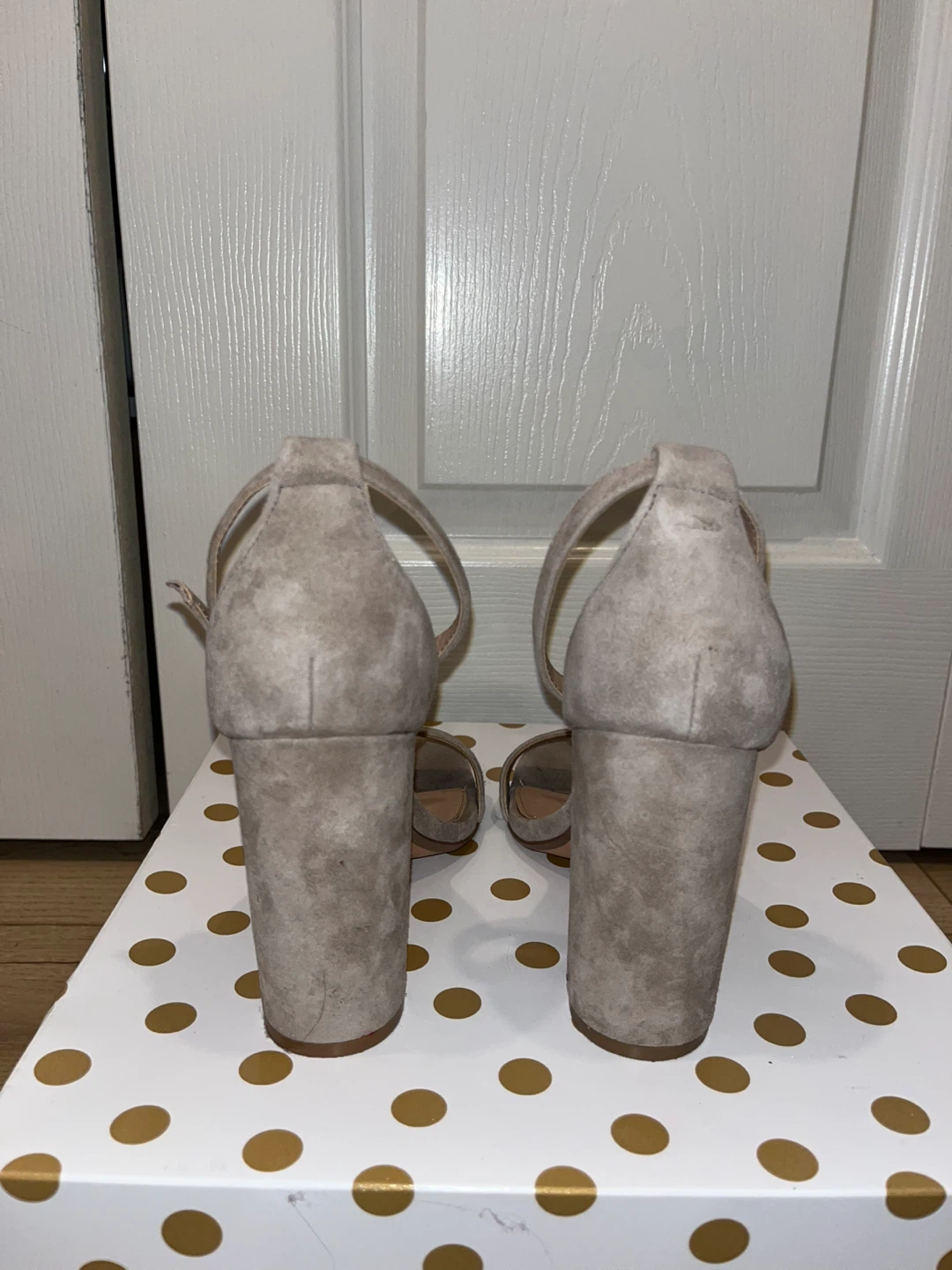 Steve Madden Suede Block Heel Sandals - Taupe - photo 2