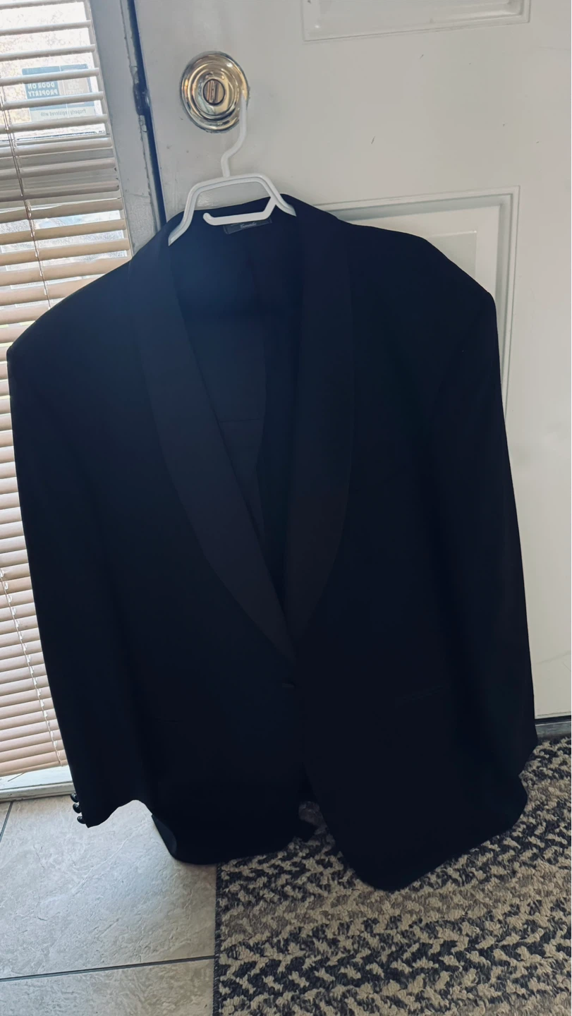 Black Tuxedo Jacket with Cummerbund and Bow Tie