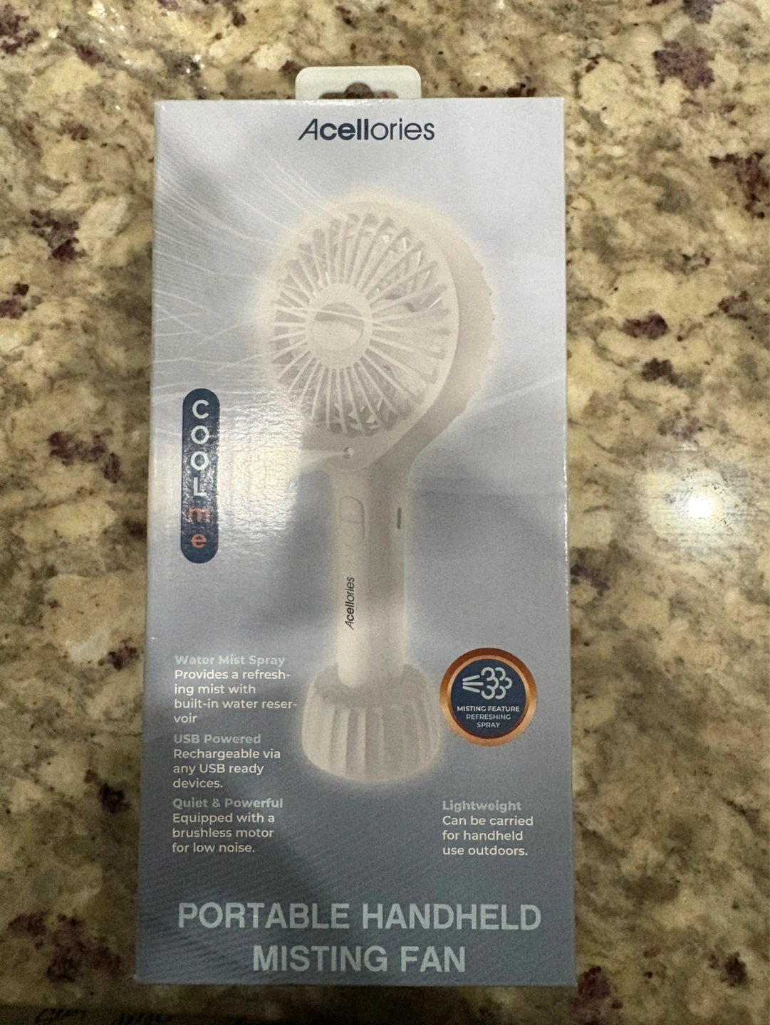 Acellories Portable Handheld Misting Fan
