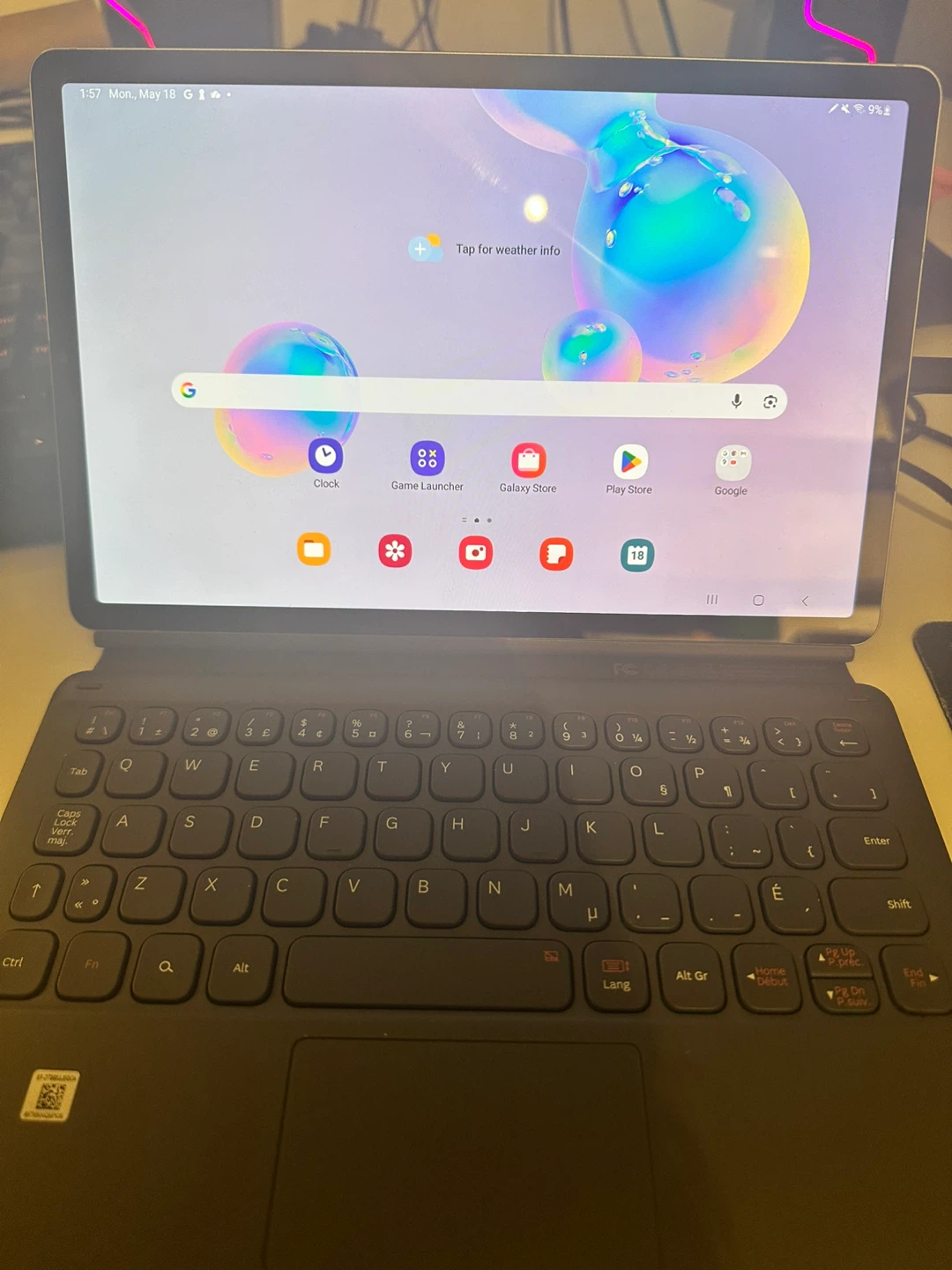 Samsung Galaxy Tab S6 with keyboard case and s pen