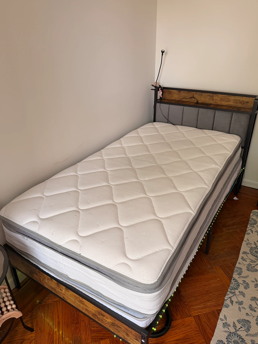 Twin bedframe, twin mattress, nightstand, dresser, desk - photo 2