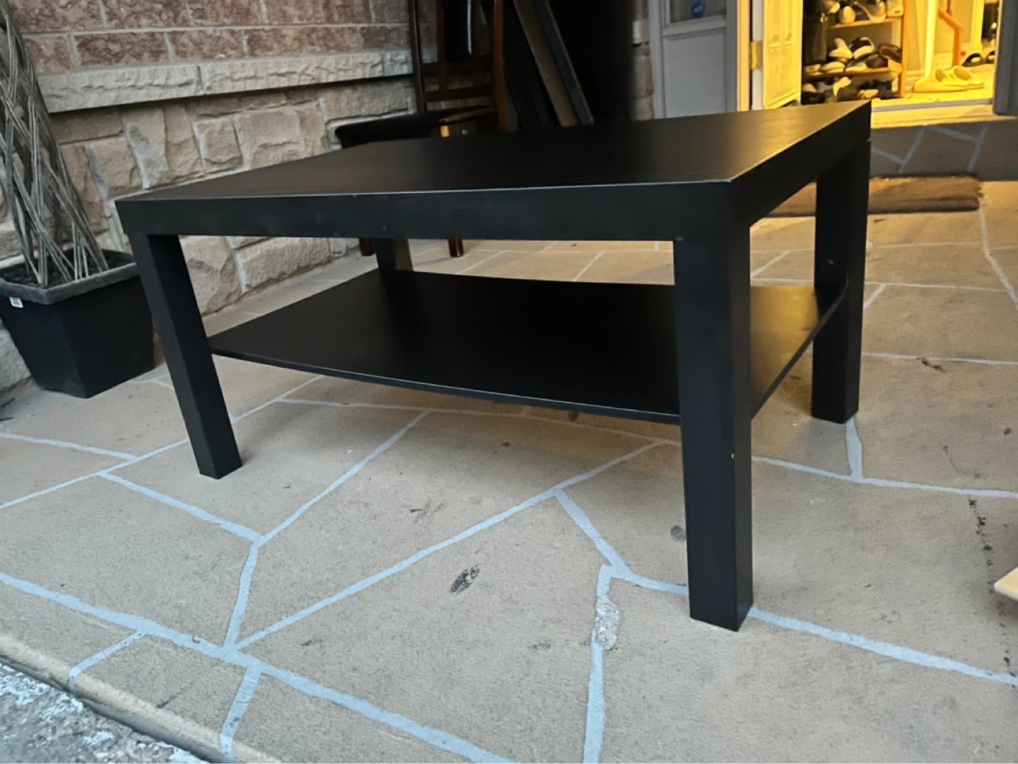 Black Coffee Table with Shelf