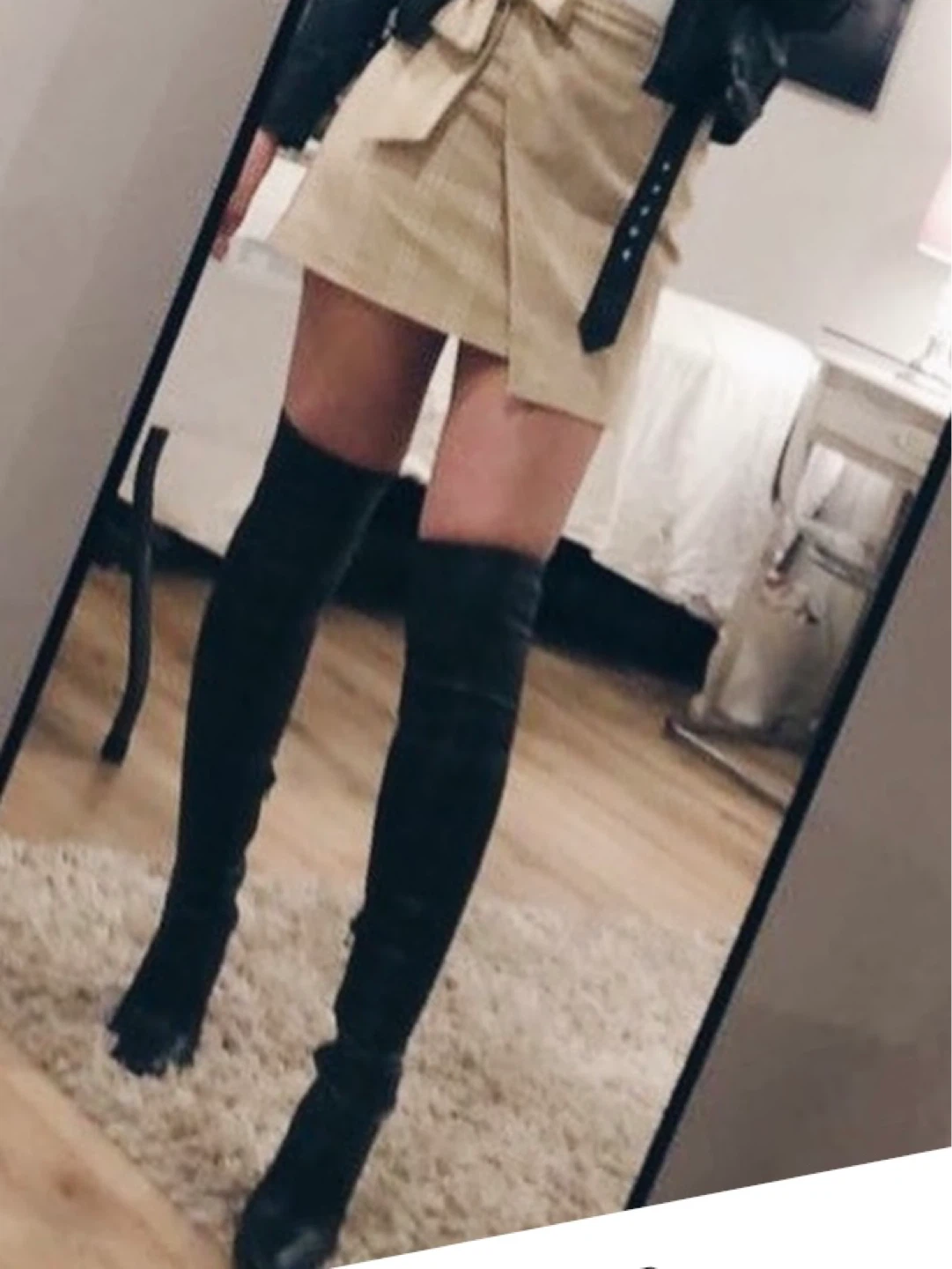 Like New! Black Faux Leather Thigh High Heels