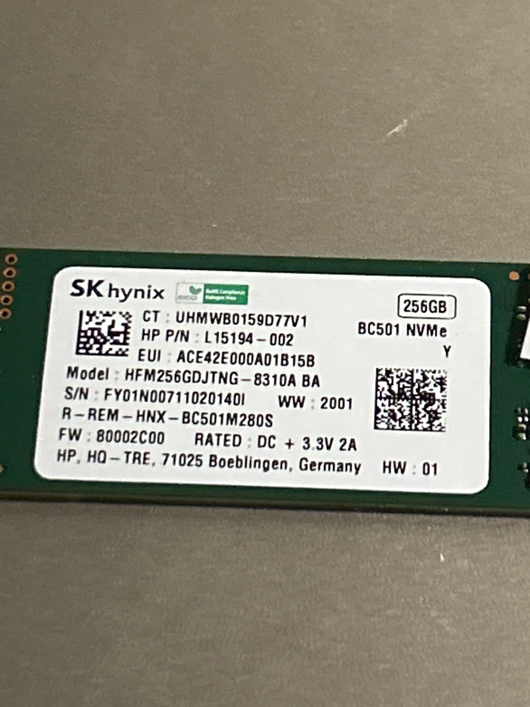 SK Hynix laptop 256 gb SSD - photo 2