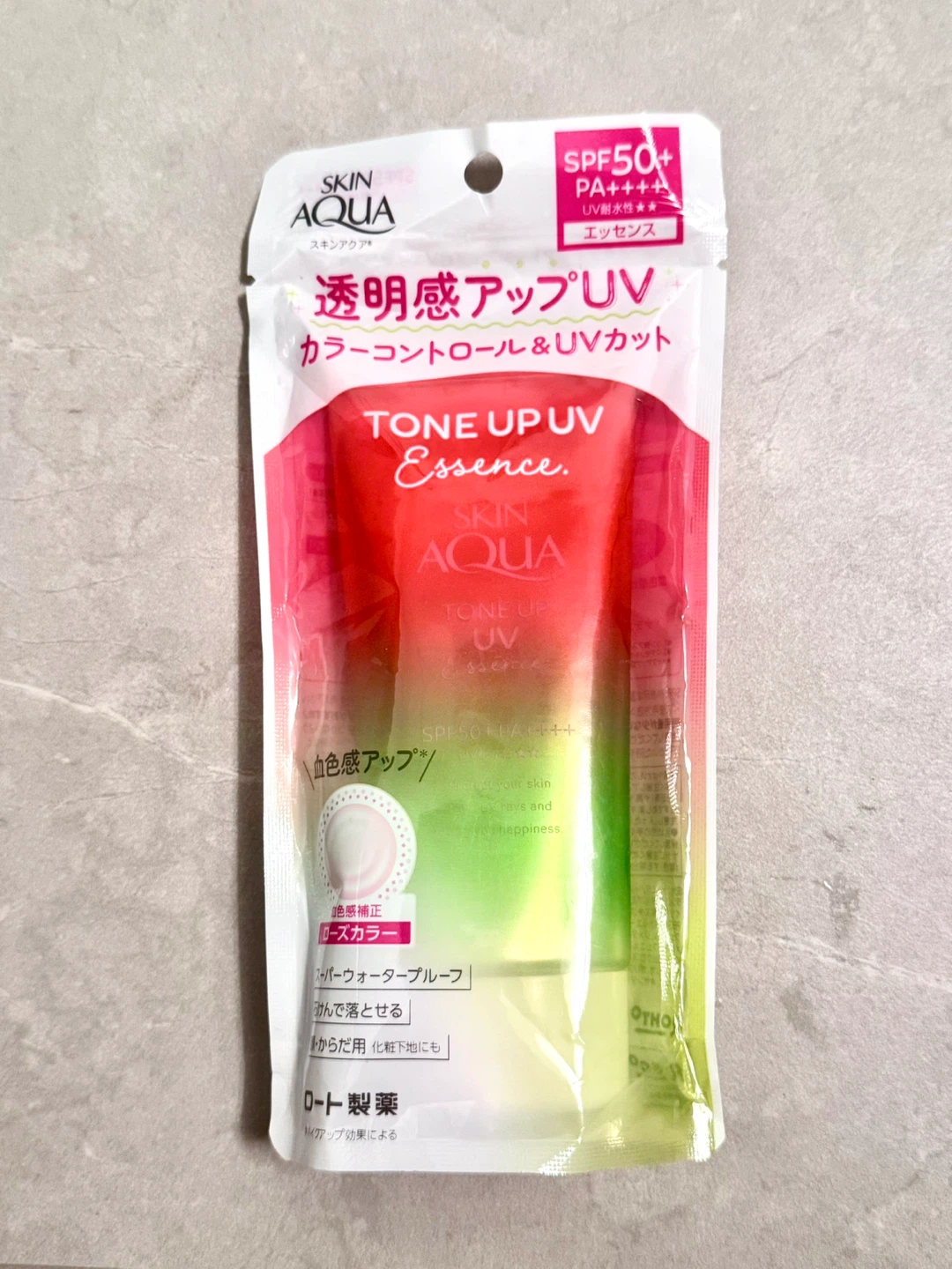 Skin Aqua Tone Up UV Essence Rose Color
