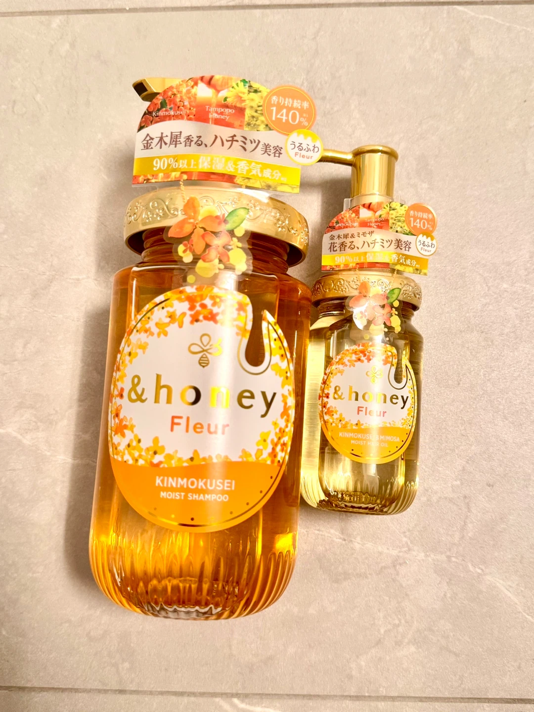&honey Fleur Moist Shampoo & Hair Oil Set (Kinmokusei)
