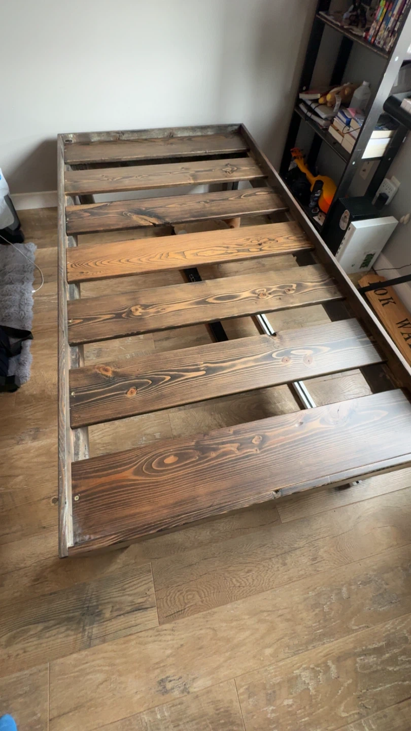 Wooden Bed Frame - Dark Stain - photo 2