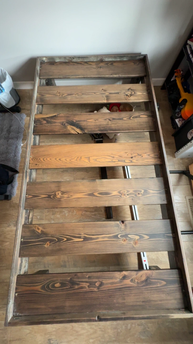 Wooden Bed Frame - Dark Stain