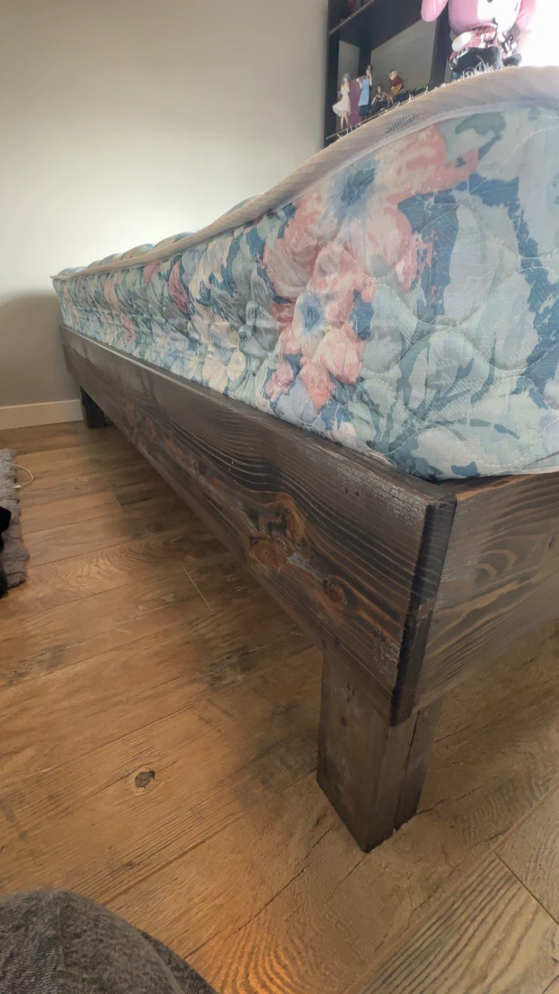 Wooden Bed Frame - Dark Stain - photo 5