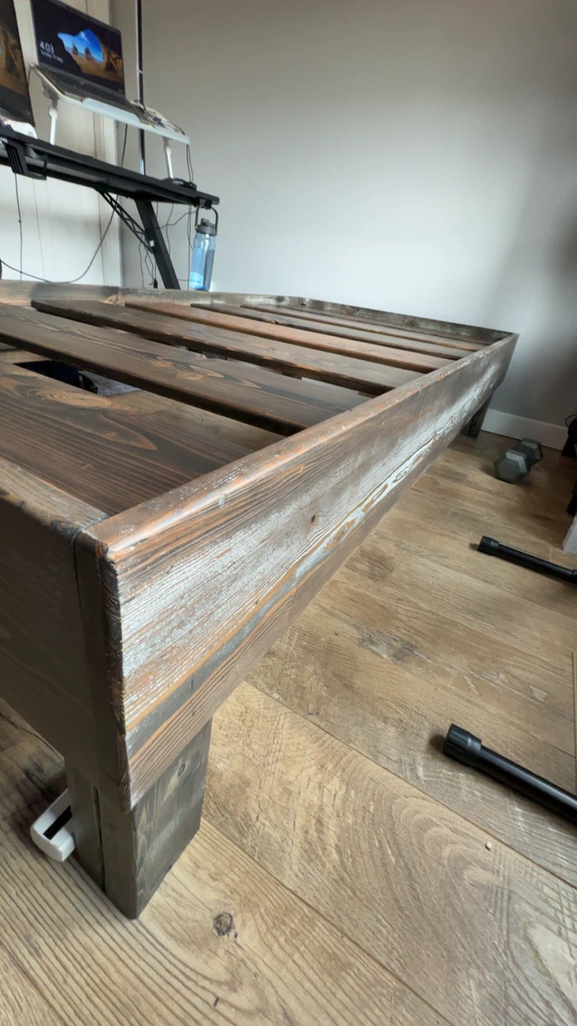 Wooden Bed Frame - Dark Stain - photo 4