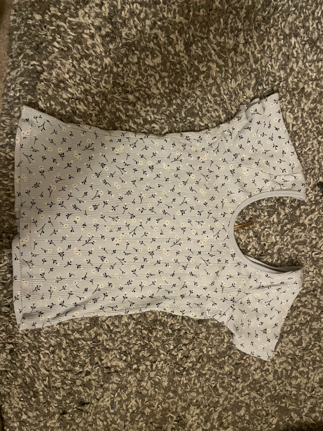 Light Blue Floral Print Button-Up Top - photo 2