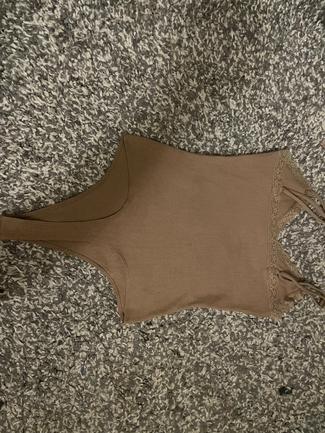 Brown Lace Trim Tank Top - photo 2