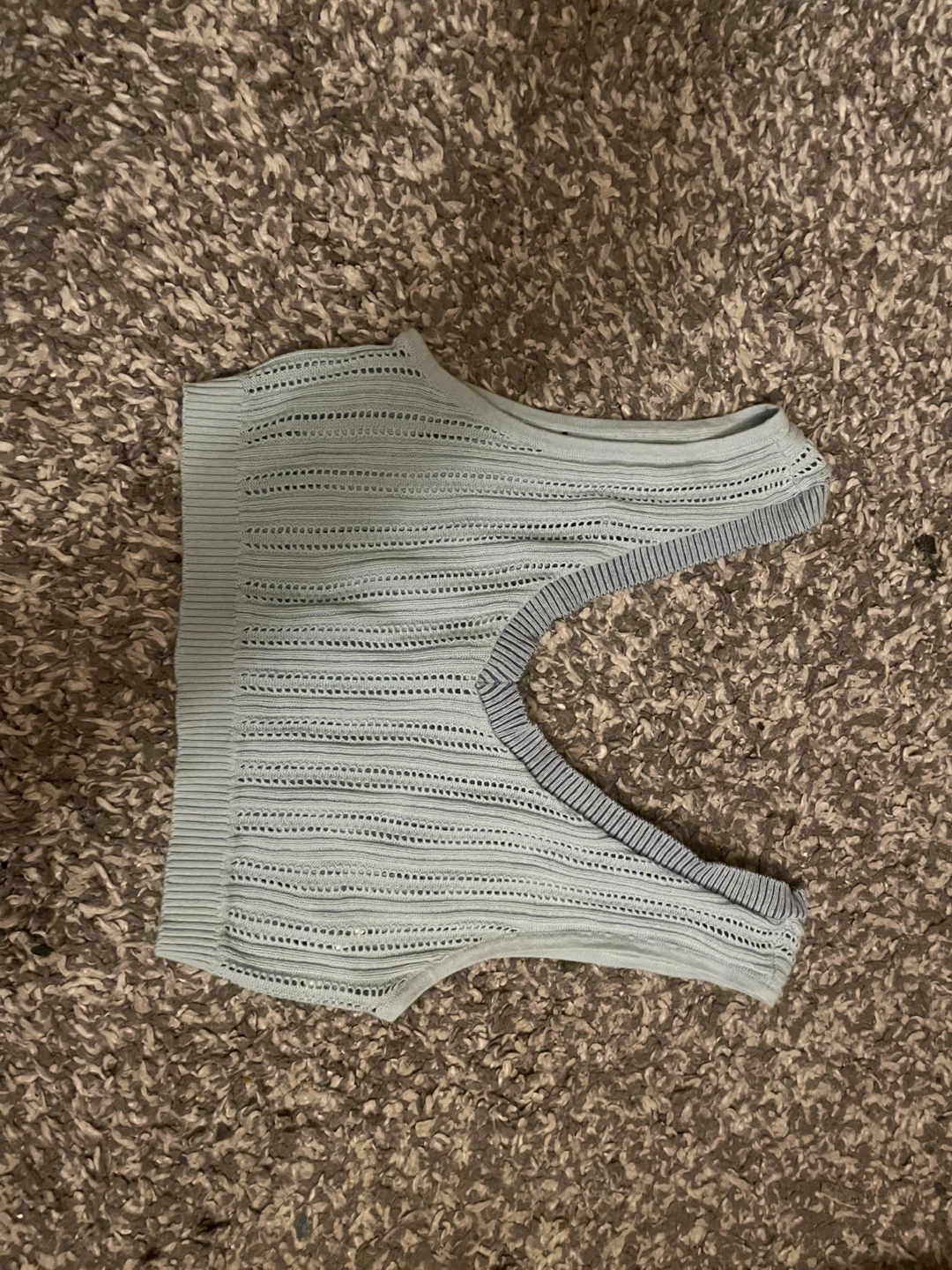 Light Blue Knit Crop Top