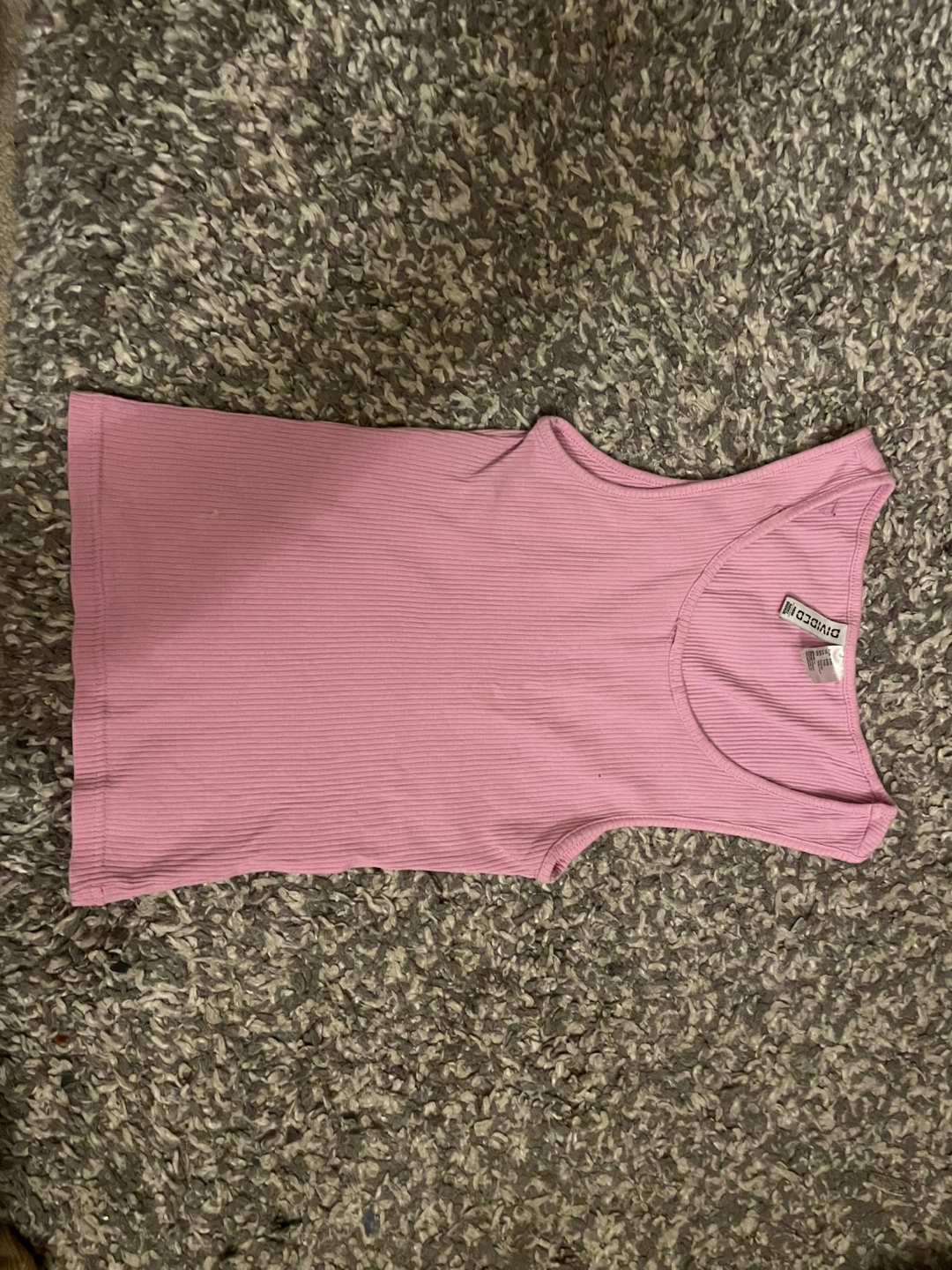 Divided Pink Ribbed Tank Top