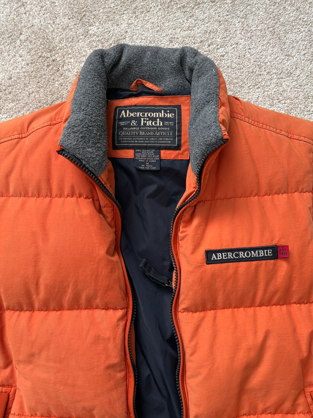 Abercrombie & Fitch Puffer Vest - Orange - Size M - photo 2