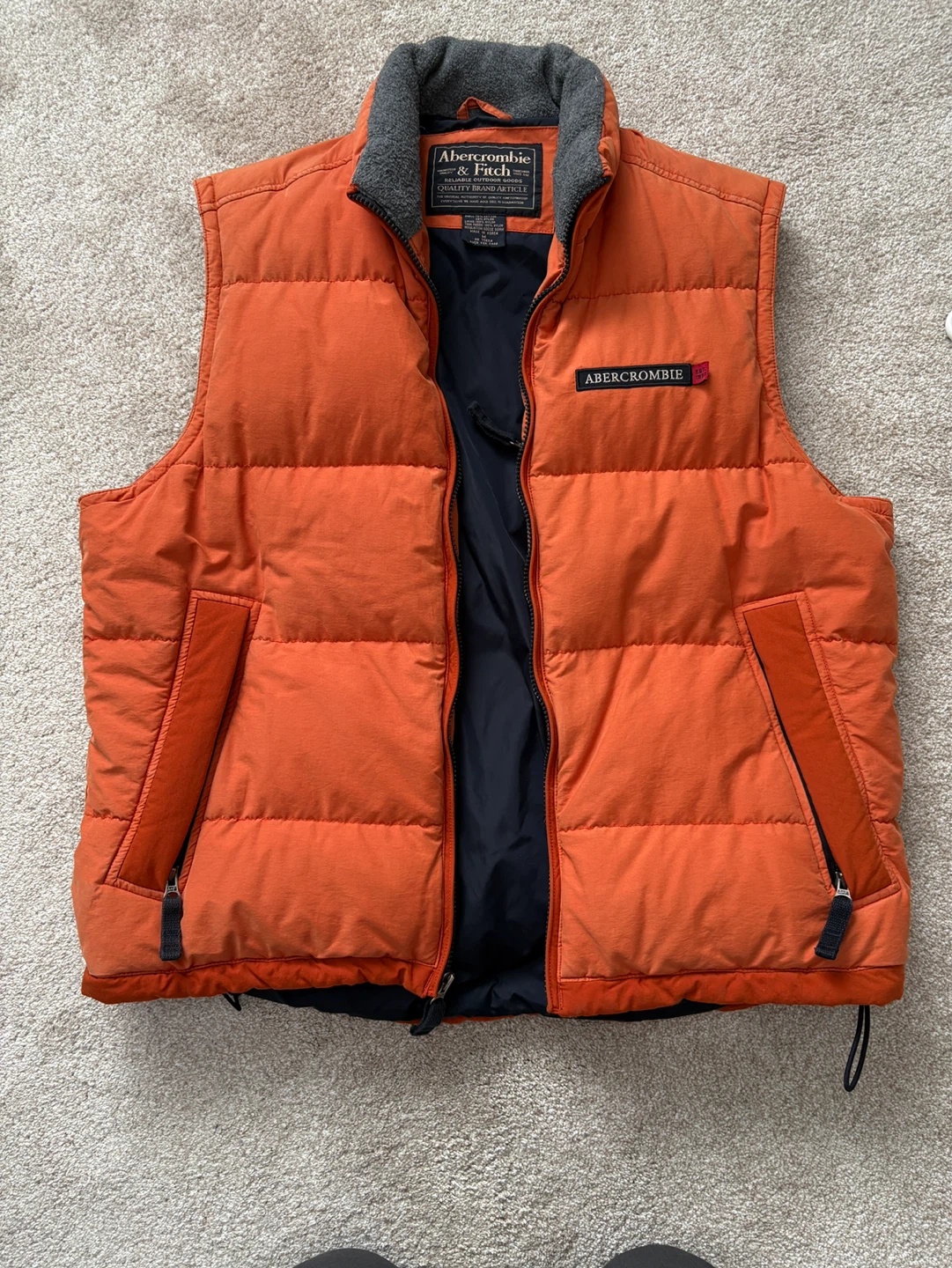 Abercrombie & Fitch Puffer Vest - Orange - Size M